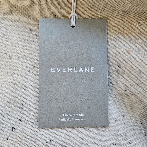 EVERLANE The Cashmere Sweater Tee Short Sleeve Beige Speckled - Picture 6 of 10